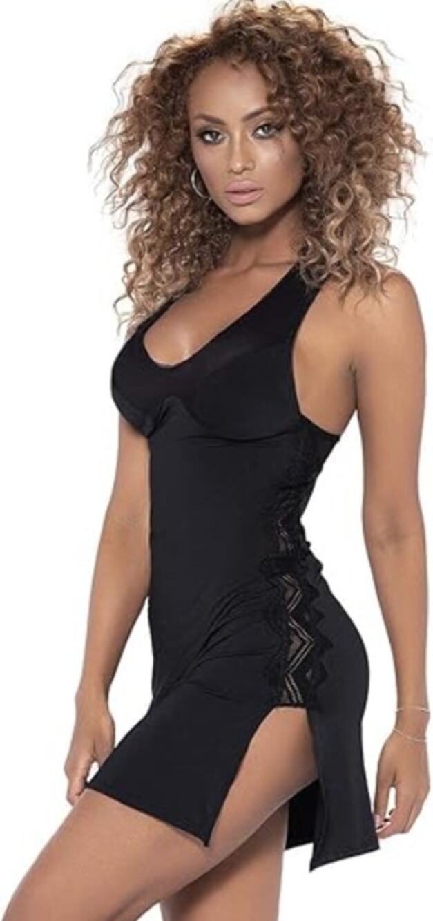 MAPALE Geo Lace Babydoll Chemise & Thong Set M/L Stretch Lightweight NWT